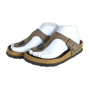 Birkenstock Women's Gizeh EU37 US6 Regular Mocha Birkibuc T-strap Thong Sandals